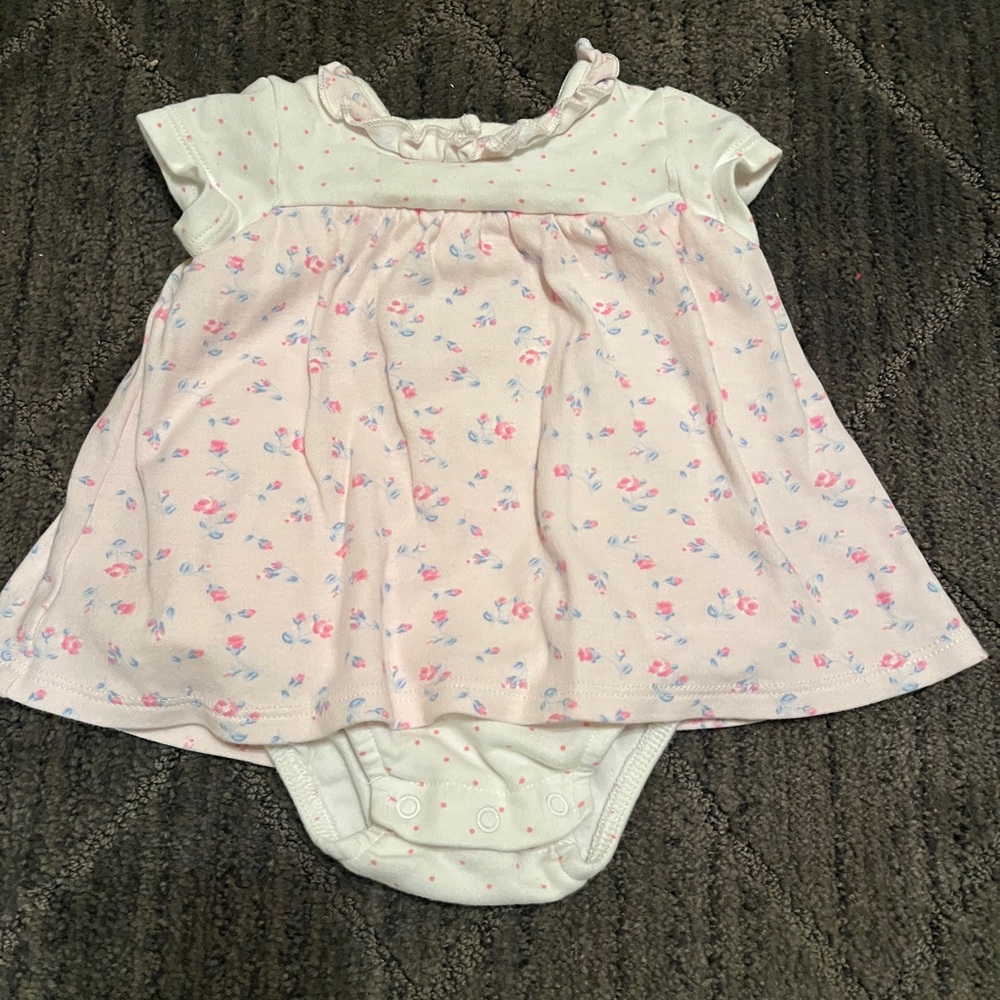 Floral Baby Dress with Onesie Little Me 0-3M